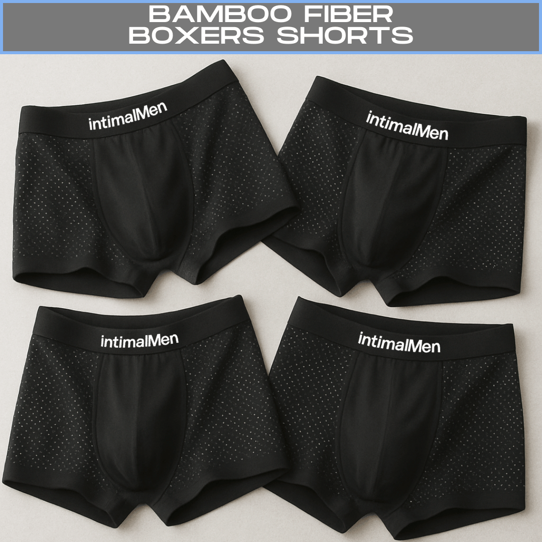 4-PACK BAMBOO FIBER BOXERS SHORTS + SLIM WALLET + ALL BLACK WATCH